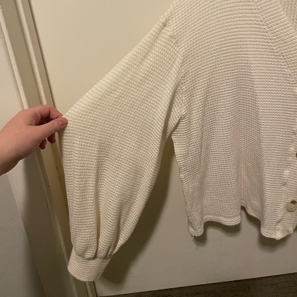 animari knit style long sleeve cream cardigan - Picture 2 of 4